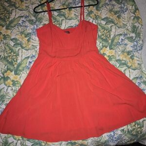 Express Bold Orange V-Neck Top